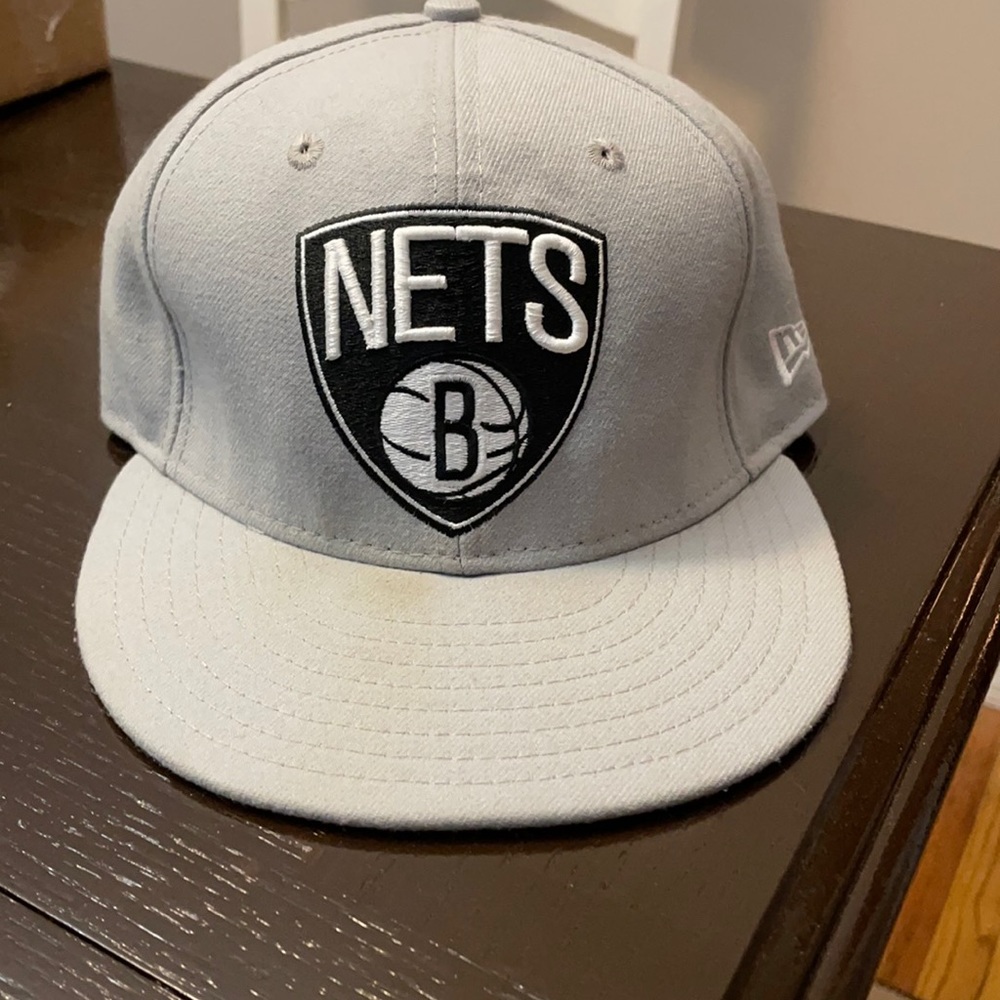 New era Brooklyn nets throwback fitted grey size 7 3/8